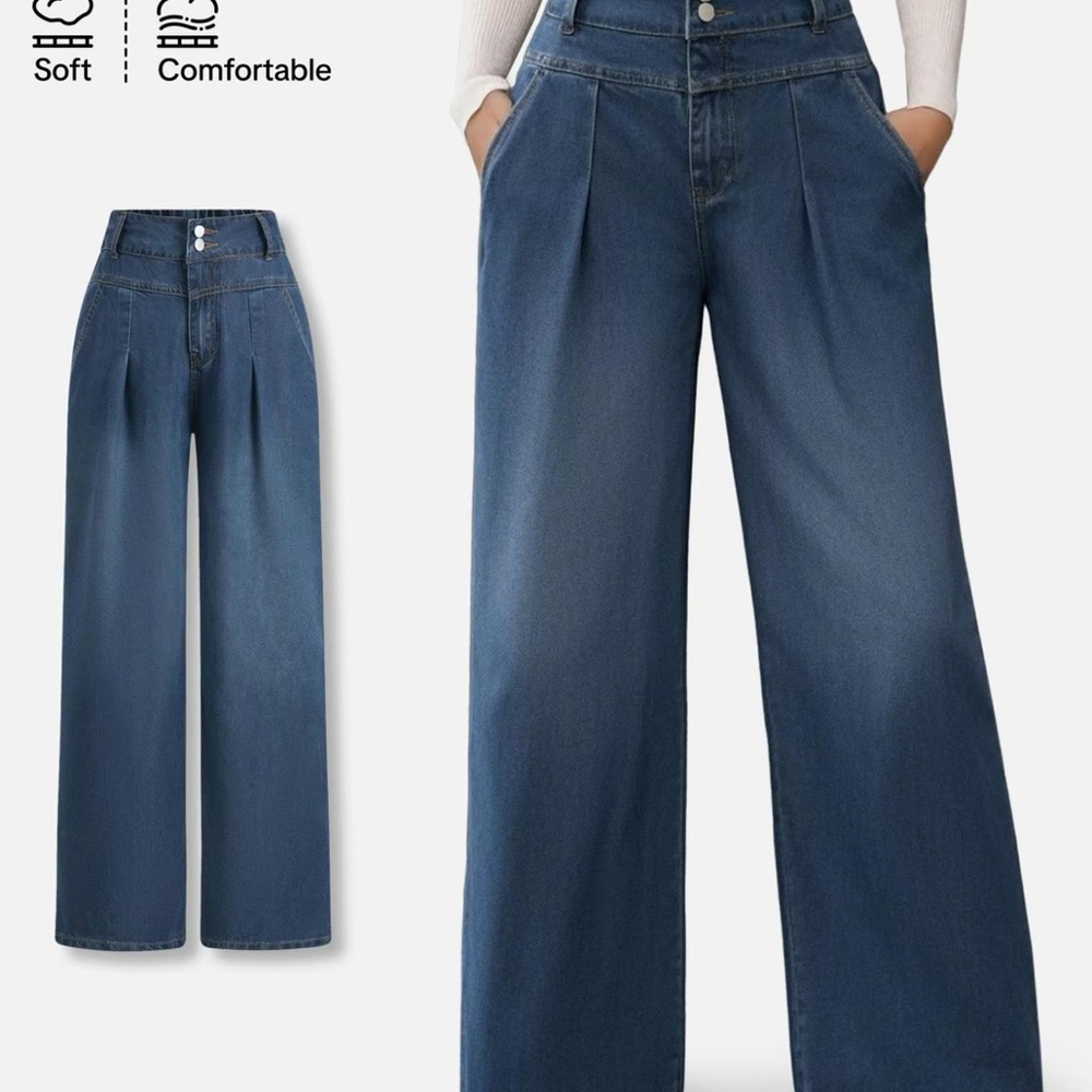 Stylish Denim Wide-Leg Jeans for Women